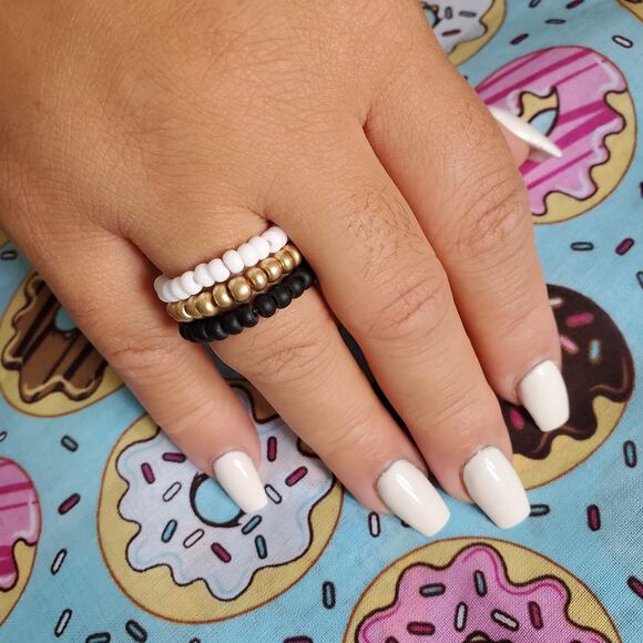 Seed Bead Flexible Rings - Lux Celebration - Picture 1 of 3